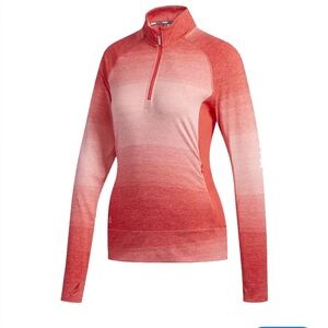 Adidas Women’s Advantage Golf Ombre Coral 1/2 Zip Top-S.